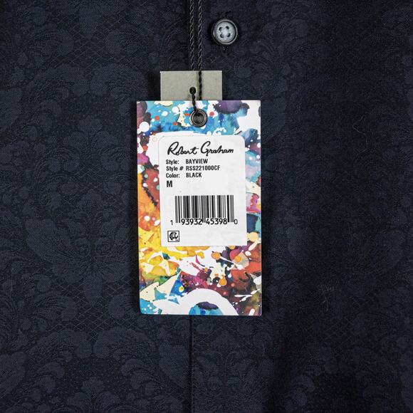 Robert Graham Men's Medium Bayview Button Down Shirt Textured floral NWT - Picture 4 of 10